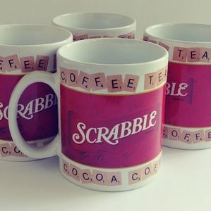 Vintage Scrabble Coffee Mugs Set of 4